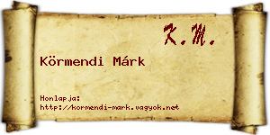 Körmendi Márk névjegykártya